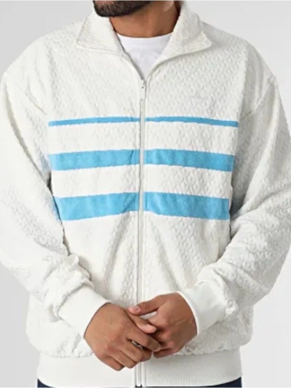 Adidas Originals Q12 Monogram Track Jacket Cloud White Full-Zip JP4420 Men's XL